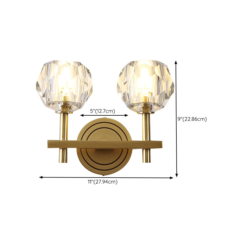 Luxury Style Crystal Wall Light Fixture Ball Shape Wall Lamps for Living Room