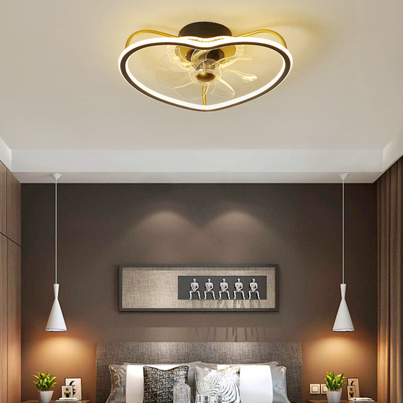 Black/Golden Fan with Light Modern 7-Blade Ceiling Fan for Home