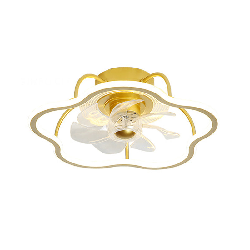 Black/Golden Fan with Light 7-Blade Modern Ceiling Fan for Bedroom