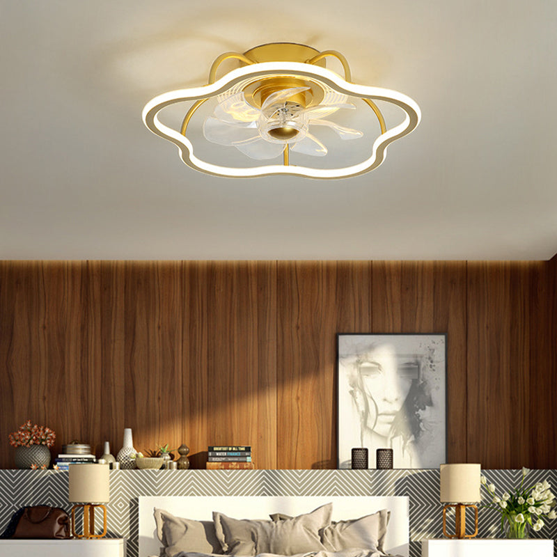 Black/Golden Fan with Light 7-Blade Modern Ceiling Fan for Bedroom