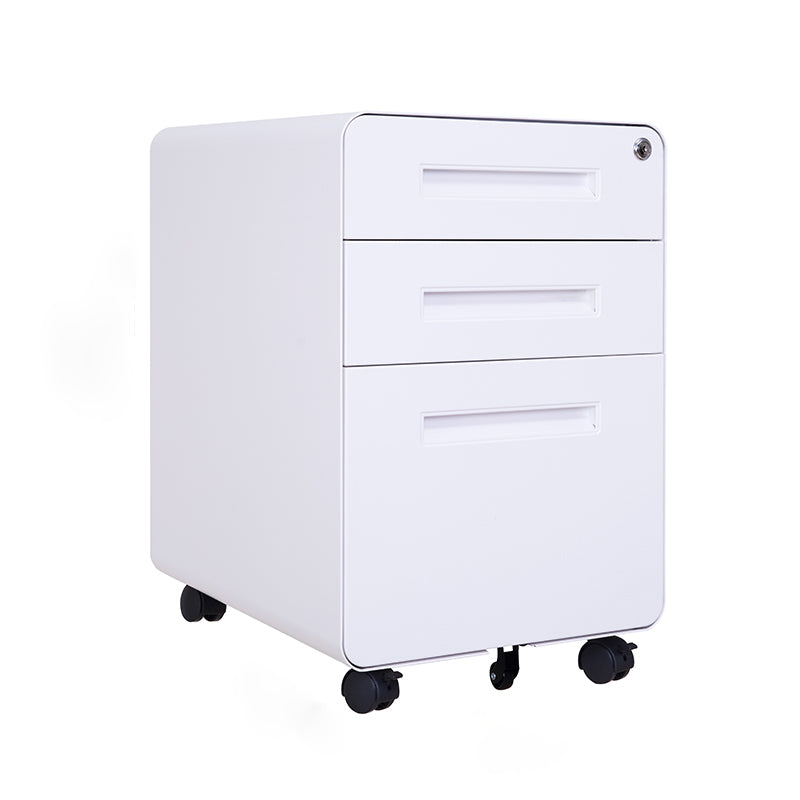 Contemporary File Cabinets Steel Frame Key Lock Mobile Filing Cabinet