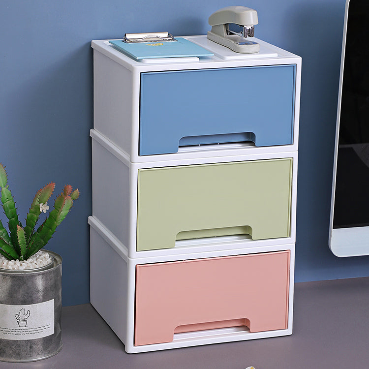 Coastal Plastic Cabinet Lateral Filing Cabinet with Drawers for Home and Office