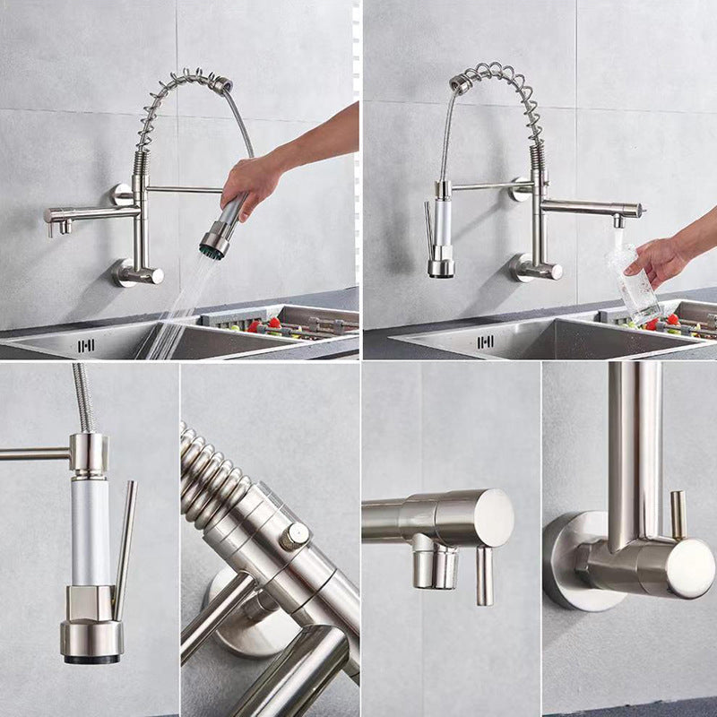 Modern 1-Handle Faucet Touchless Spring Spout Standard Kitchen Faucet