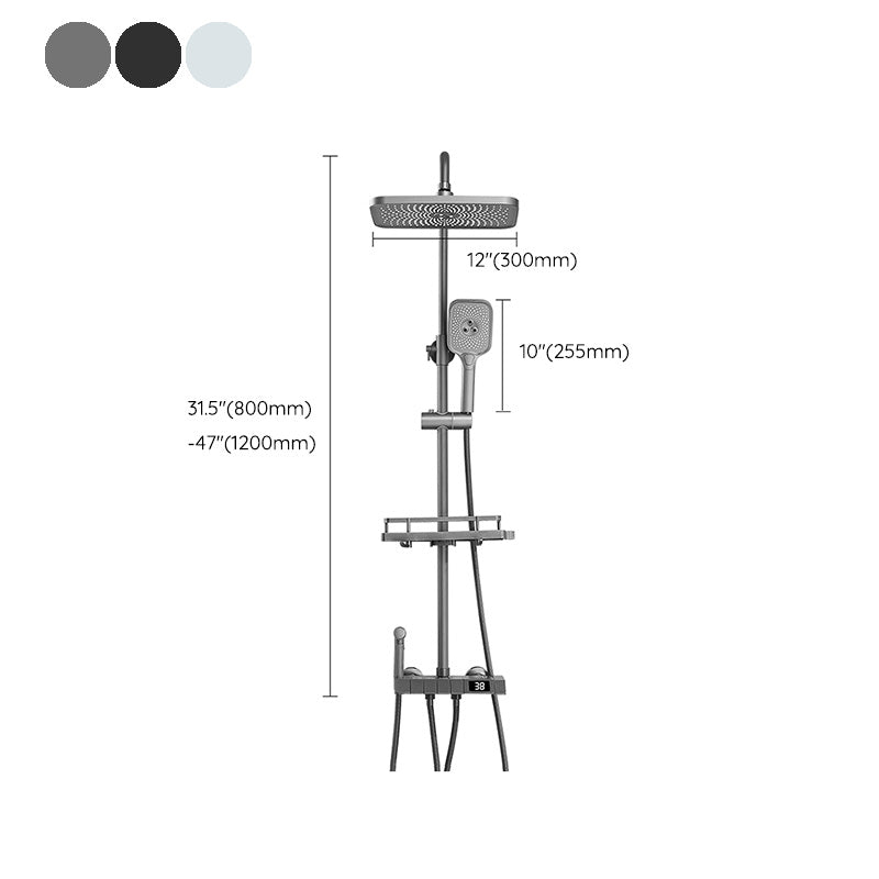 Modern Shower Set Adjustable Shower Head Slide Bar Wall Mounted Shower System