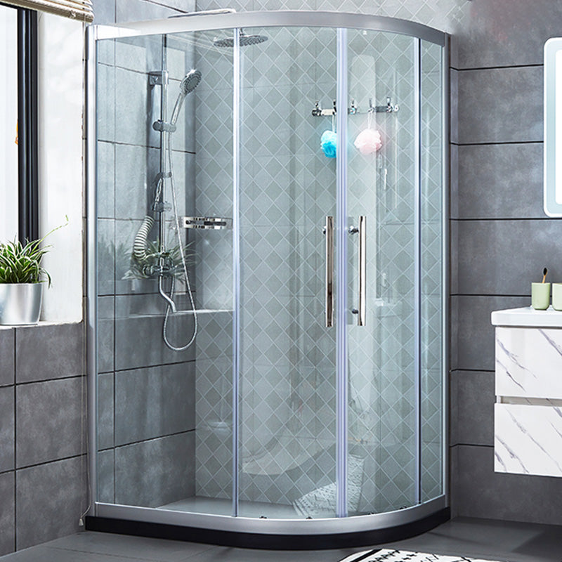 Framed Tempered Glass Shower Enclosure with Pedestal Half-Framed Shower Enclosure