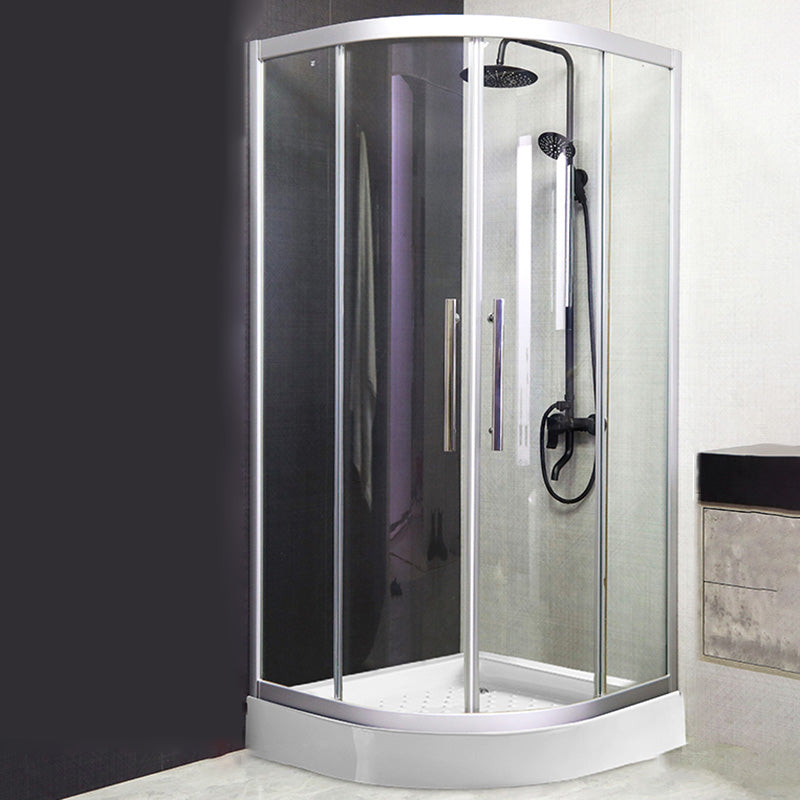 Framed Tempered Glass Shower Enclosure with Pedestal Half-Framed Shower Enclosure