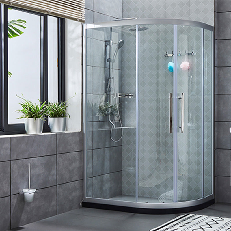 Framed Tempered Glass Shower Enclosure with Pedestal Half-Framed Shower Enclosure