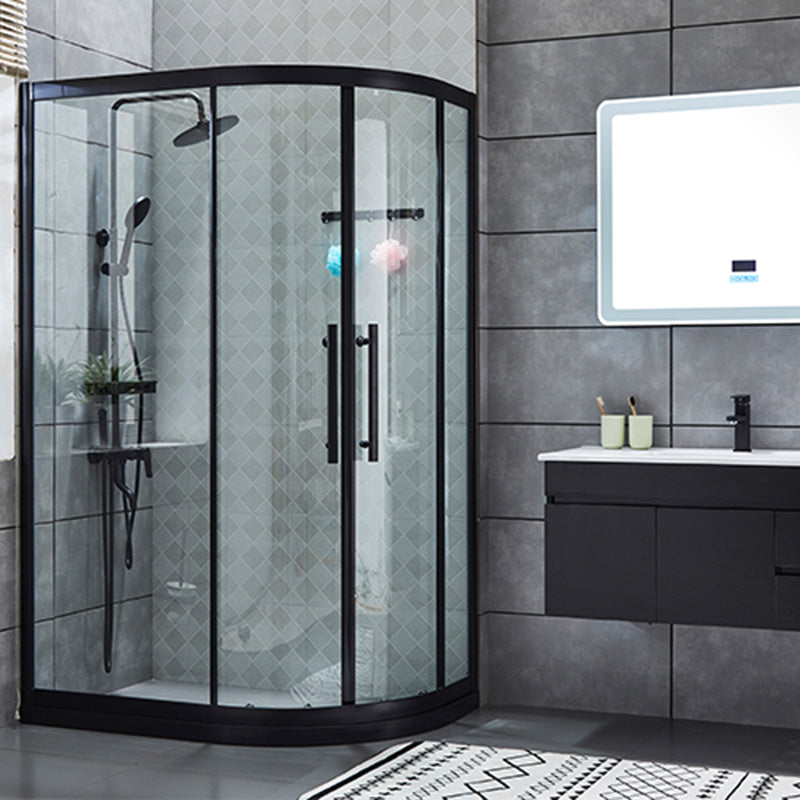 Framed Tempered Glass Shower Enclosure with Pedestal Half-Framed Shower Enclosure