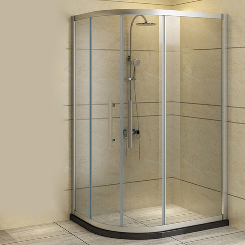 Framed Tempered Glass Shower Enclosure with Pedestal Half-Framed Shower Enclosure