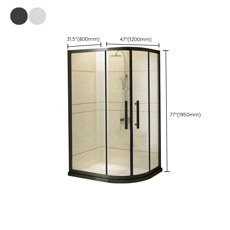 Framed Tempered Glass Shower Enclosure with Pedestal Half-Framed Shower Enclosure