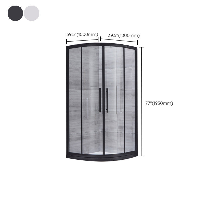 Framed Tempered Glass Shower Enclosure with Pedestal Half-Framed Shower Enclosure