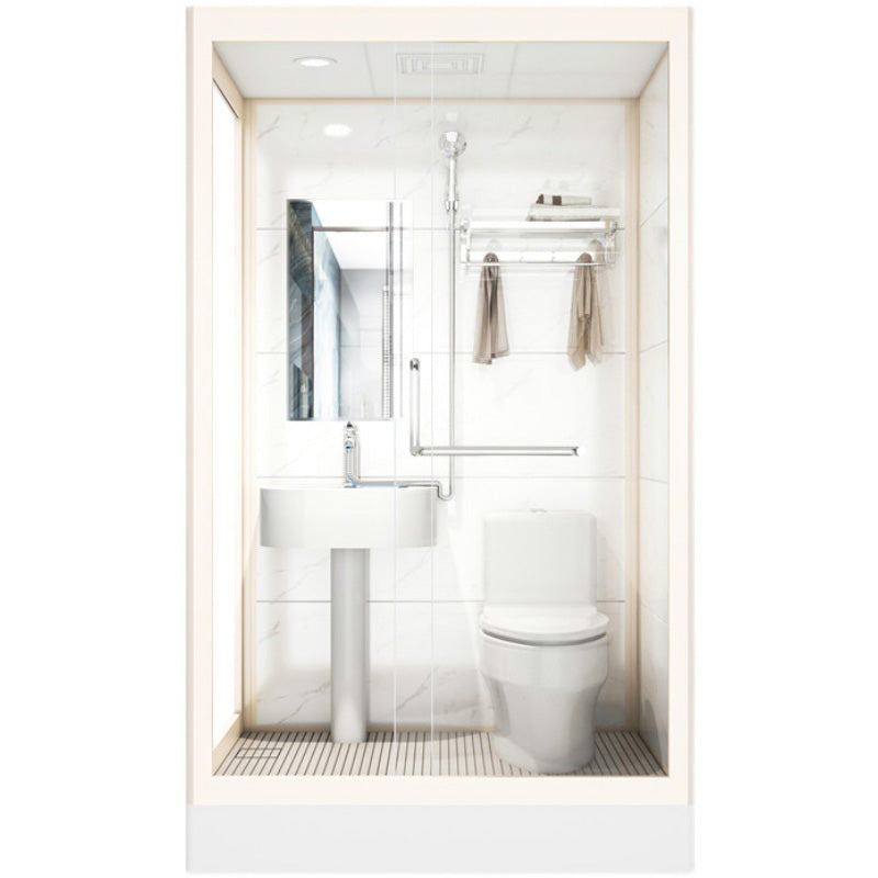 Rectangular Sliding Shower Enclosure Framed Shower Enclosure  in White