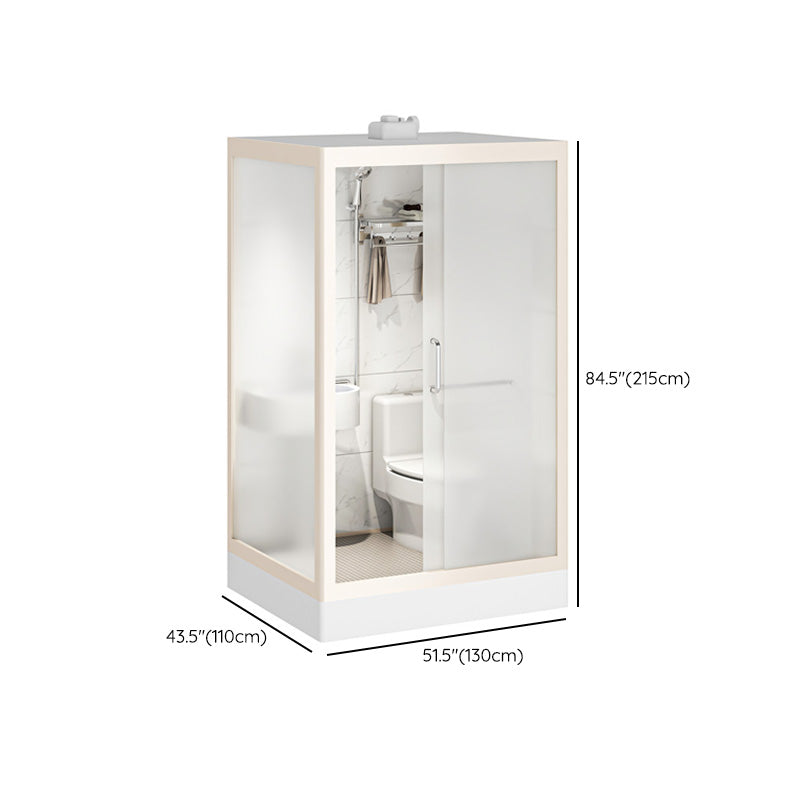 Rectangular Sliding Shower Enclosure Framed Shower Enclosure  in White