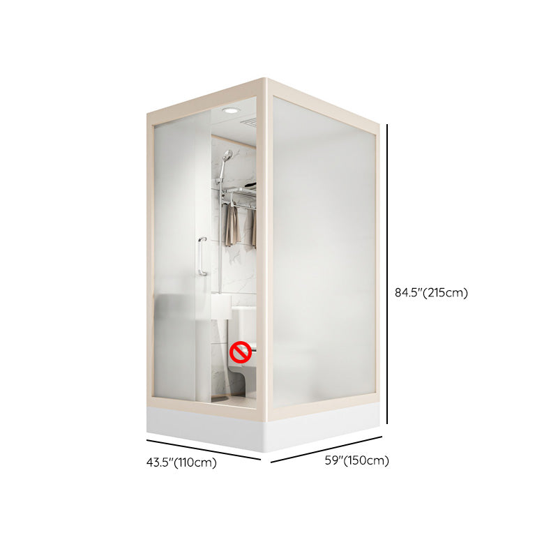 Rectangular Sliding Shower Enclosure Framed Shower Enclosure  in White