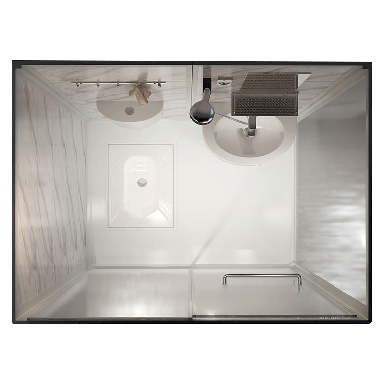 Single Sliding Frosted Glass  Shower Enclosure Framed Shower Enclosure in White