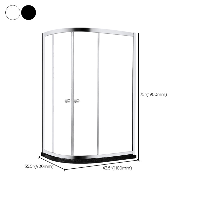 Semicircle Sliding Shower Enclosure Framed Shower Enclosure with Tempered Glass