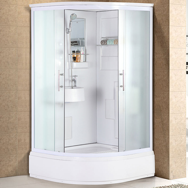 Double Sliding Shower Enclosure Clear Glass  Framed Shower Enclosure