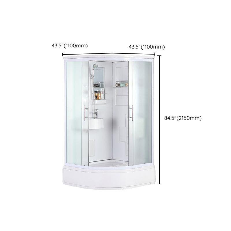 Double Sliding Shower Enclosure Clear Glass  Framed Shower Enclosure