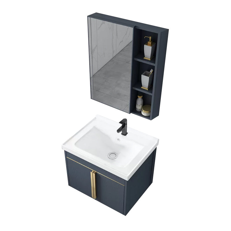 Modern Sink Vanity Metal Color Block Mount Bathroom Vanity Cabinet