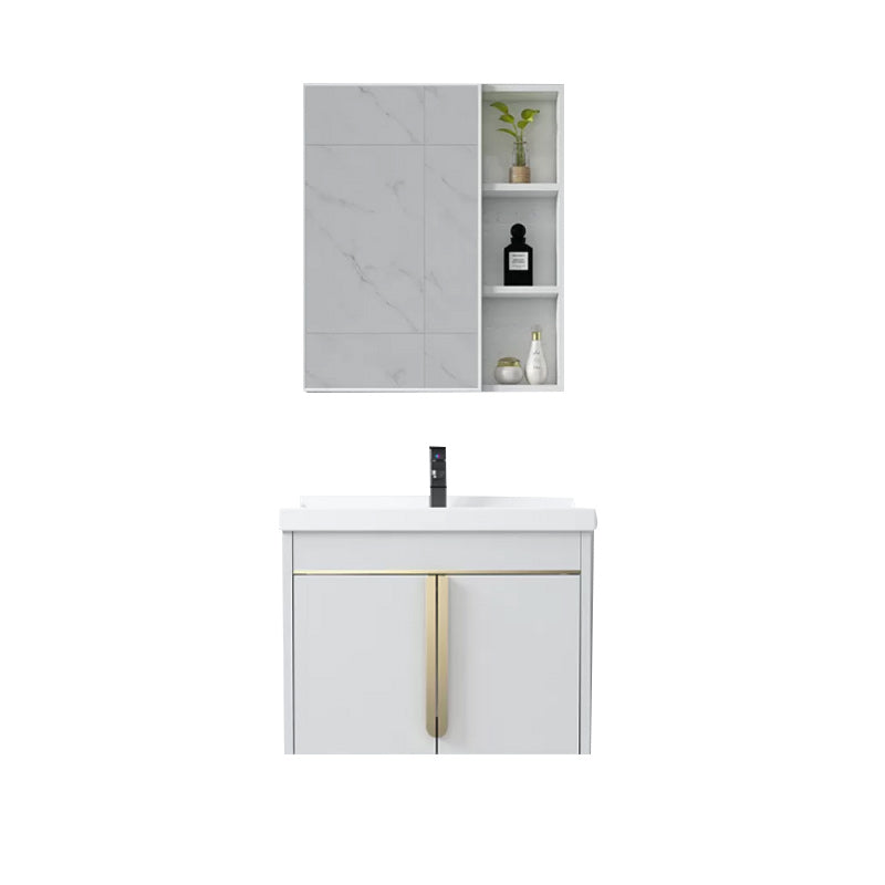 Modern Sink Vanity Metal Color Block Mount Bathroom Vanity Cabinet