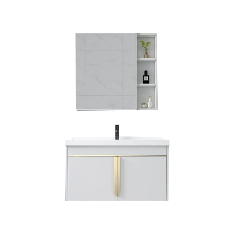 Modern Sink Vanity Metal Color Block Mount Bathroom Vanity Cabinet