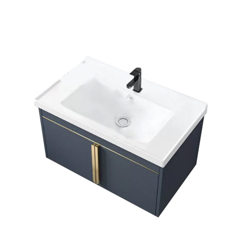 Modern Sink Vanity Metal Color Block Mount Bathroom Vanity Cabinet