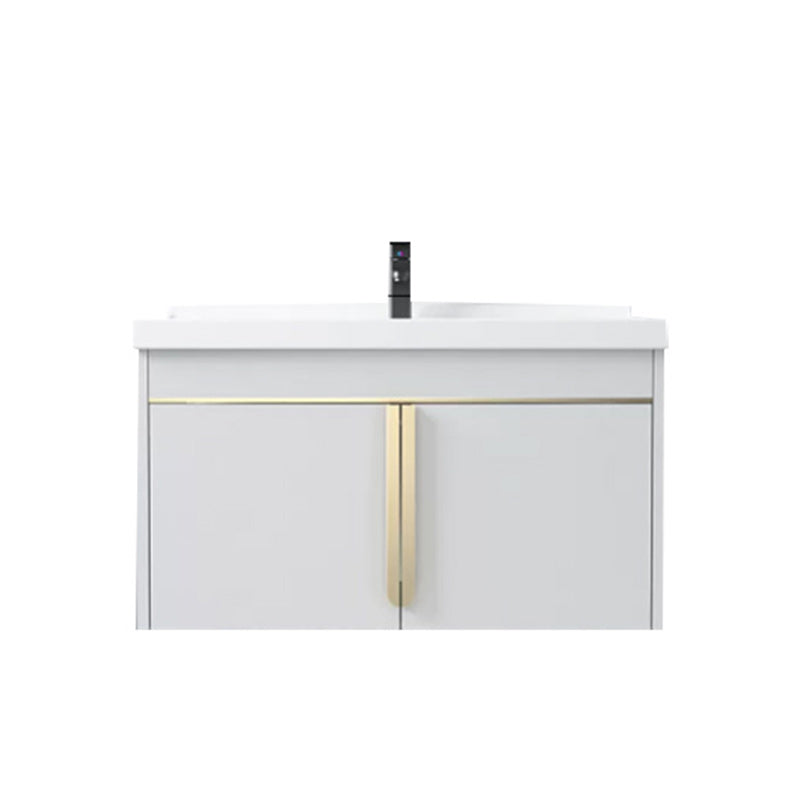 Modern Sink Vanity Metal Color Block Mount Bathroom Vanity Cabinet