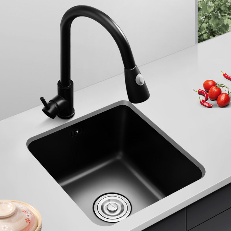 Contemporary Style Kitchen Sink Stainless Steel Square Undermount Kitchen Sink