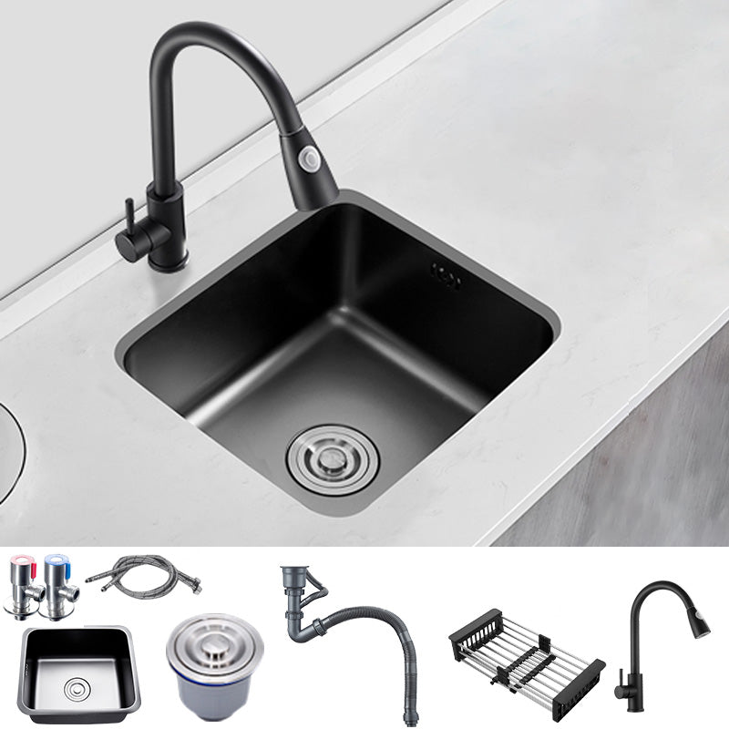 Contemporary Style Kitchen Sink Stainless Steel Dirt Resistant 1 Holes Kitchen Sink