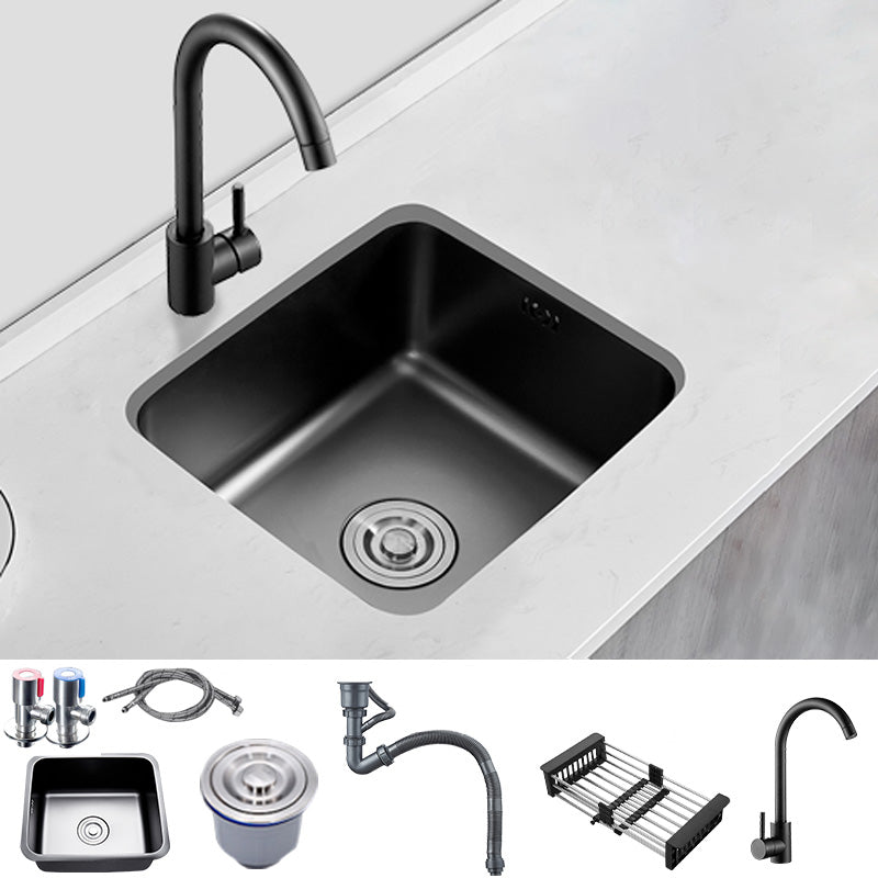 Contemporary Style Kitchen Sink Stainless Steel Dirt Resistant 1 Holes Kitchen Sink