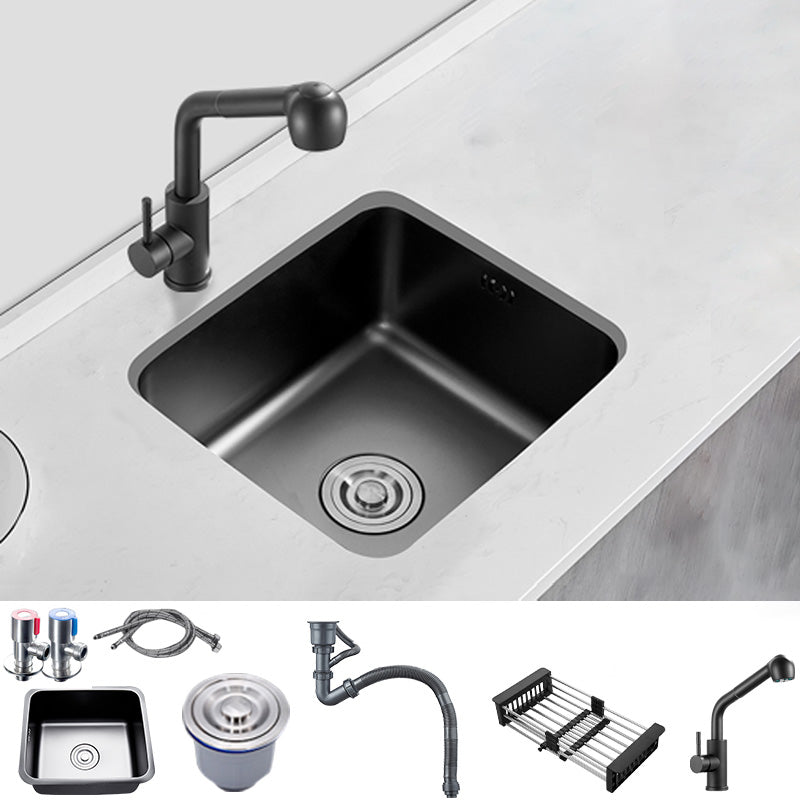 Contemporary Style Kitchen Sink Stainless Steel Dirt Resistant 1 Holes Kitchen Sink