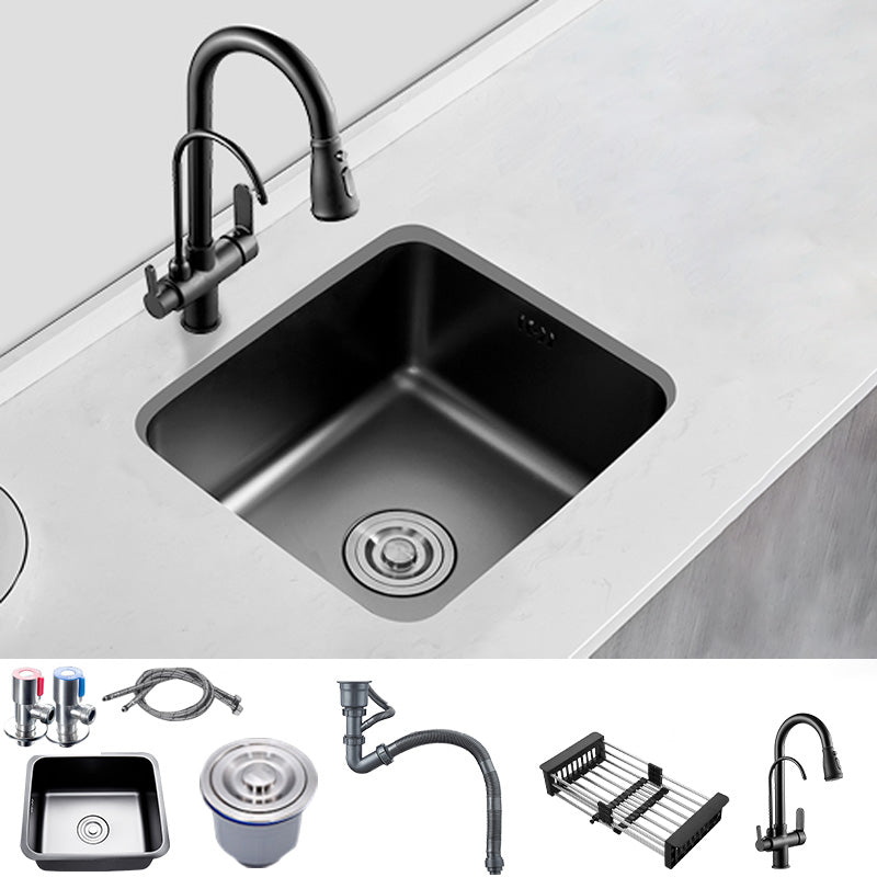 Contemporary Style Kitchen Sink Stainless Steel Dirt Resistant 1 Holes Kitchen Sink