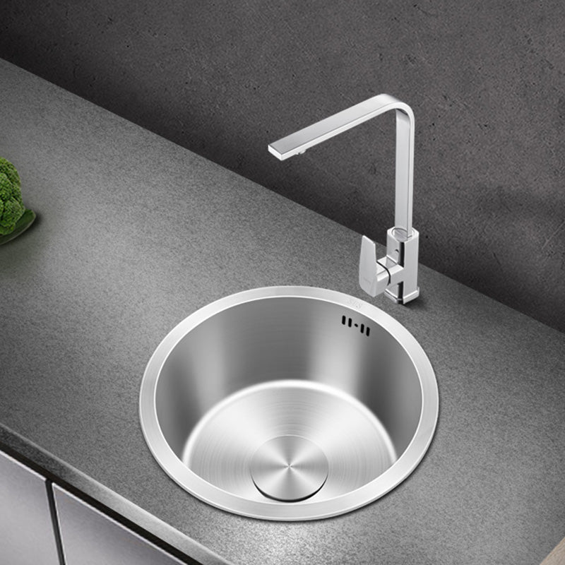 Contemporary Style Kitchen Sink Stainless Steel Round Kitchen Sink