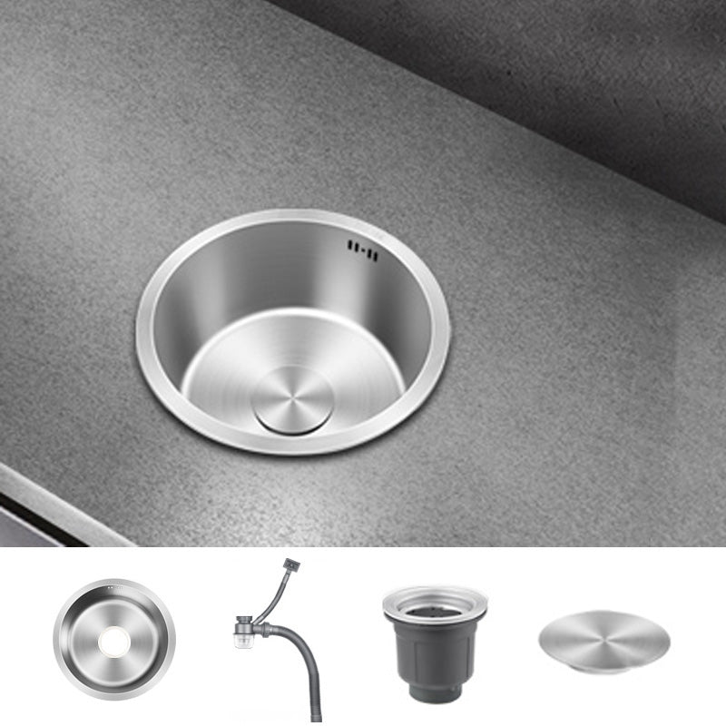 Contemporary Style Kitchen Sink Stainless Steel Round Kitchen Sink