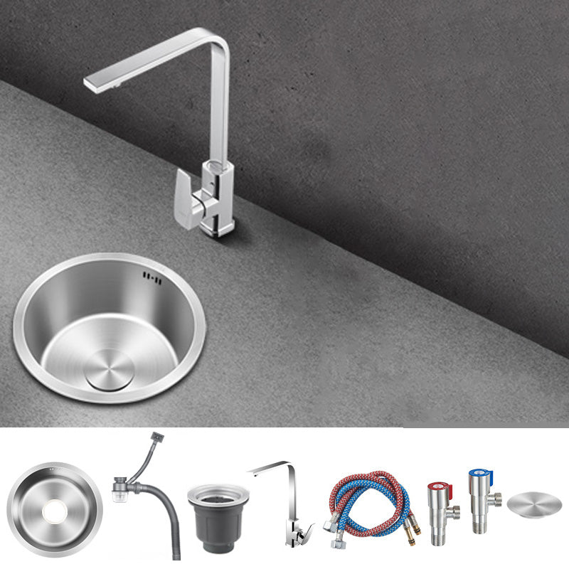 Contemporary Style Kitchen Sink Stainless Steel Round Kitchen Sink