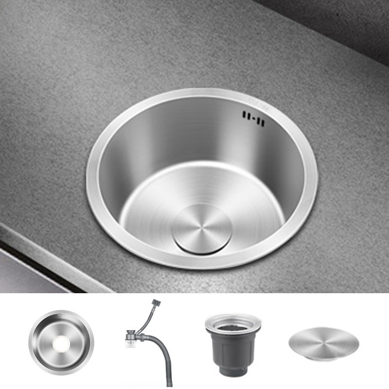 Contemporary Style Kitchen Sink Stainless Steel Round Kitchen Sink