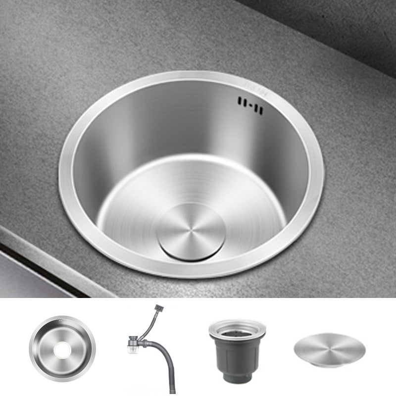 Contemporary Style Kitchen Sink Stainless Steel Round Kitchen Sink