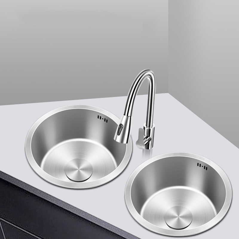 Contemporary Style Kitchen Sink Stainless Steel Round Kitchen Sink