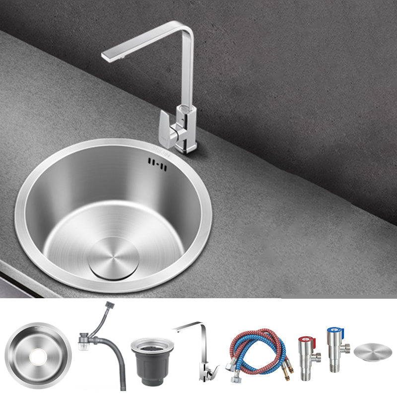 Contemporary Style Kitchen Sink Stainless Steel Round Kitchen Sink