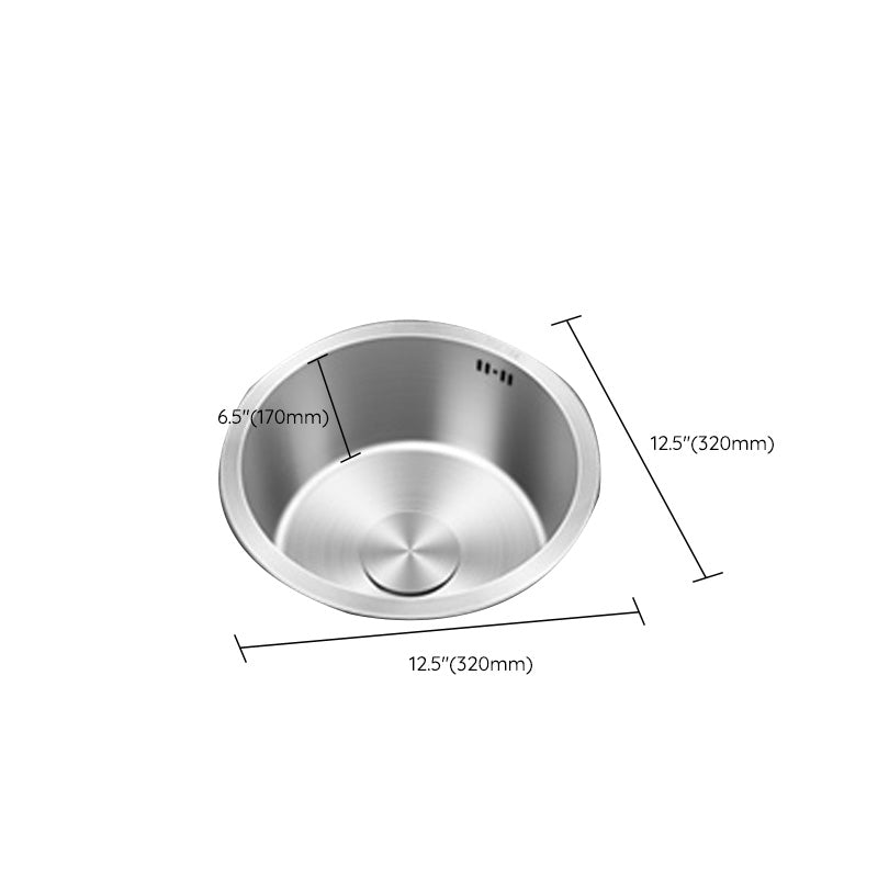 Contemporary Style Kitchen Sink Stainless Steel Round Kitchen Sink