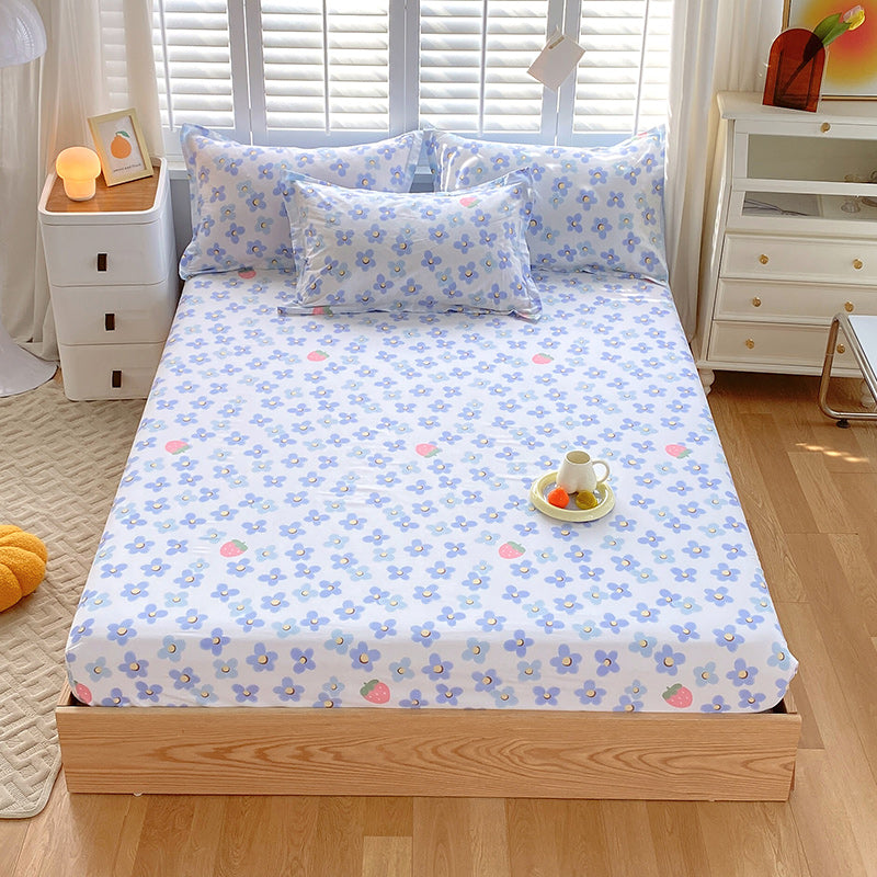 Cotton Fitted Sheet Single Piece Home Bedroom Simple Bed Sheet