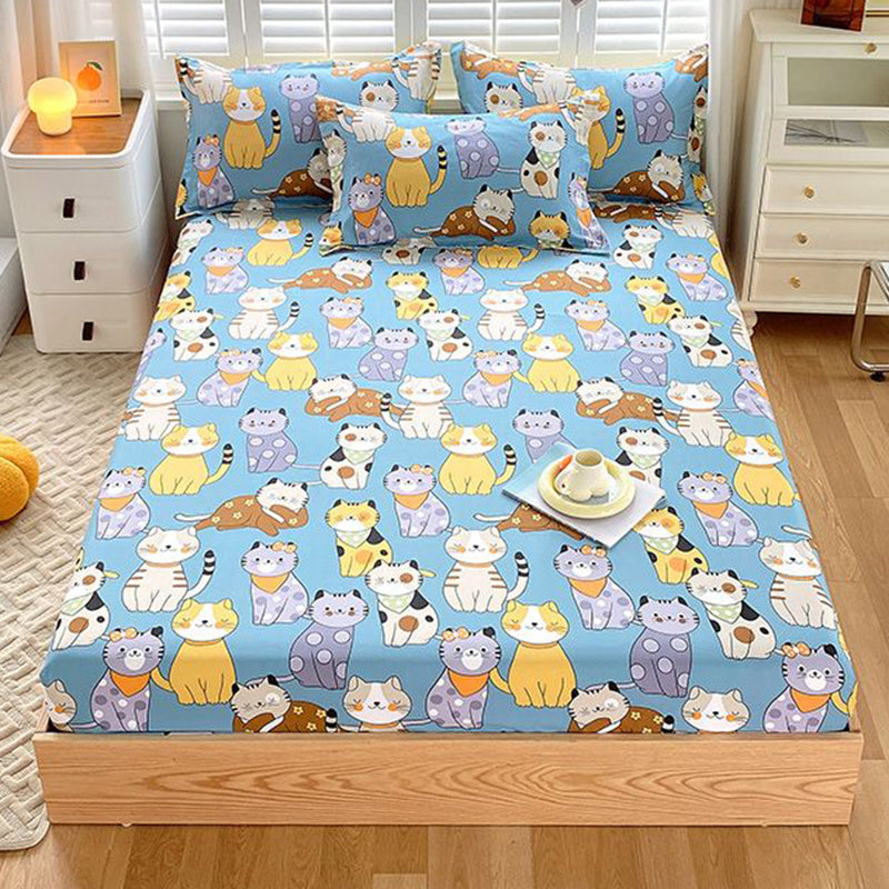 Cotton Fitted Sheet Single Piece Home Bedroom Simple Bed Sheet