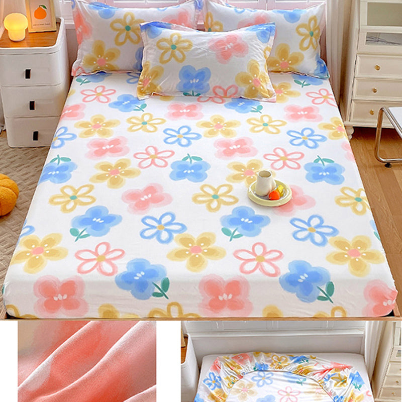 Cotton Fitted Sheet Single Piece Home Bedroom Simple Bed Sheet