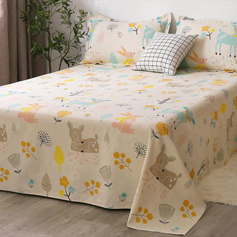 Cotton Pillowcase Bed Sheet Set Home Simple Bedroom Bed Sheet