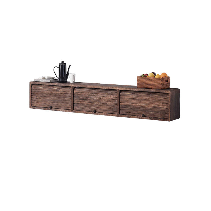 Contemporary TV Stand Wall-mounted Wood TV Media Console with Storage