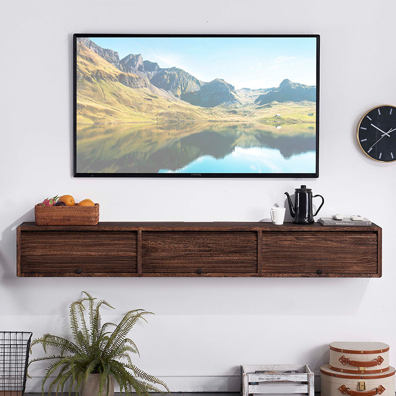 Contemporary TV Stand Wall-mounted Wood TV Media Console with Storage