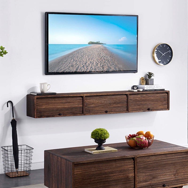 Contemporary TV Stand Wall-mounted Wood TV Media Console with Storage