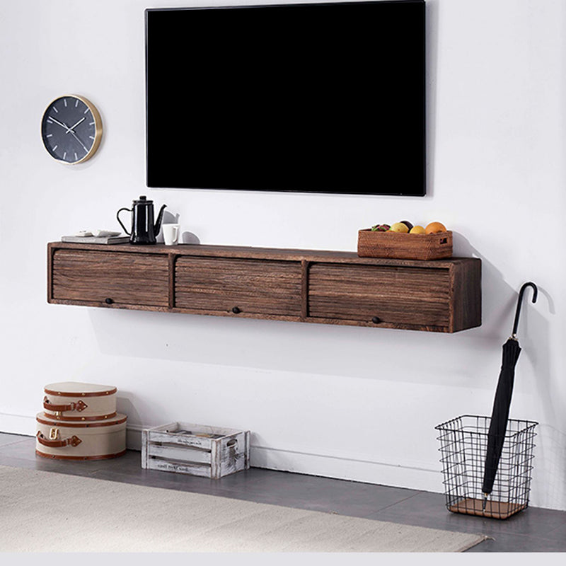 Contemporary TV Stand Wall-mounted Wood TV Media Console with Storage