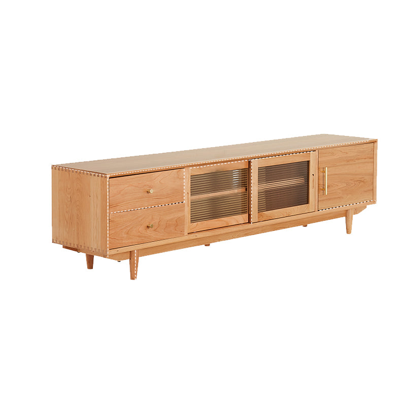 Scandinavian TV Media Console Solid Wood TV Stand for Living Room