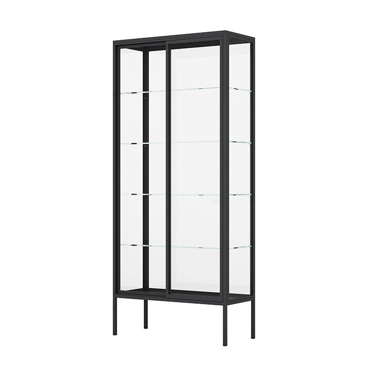 Industrial Metal Curio Cabinet Glass Doors Standard Display Cabinet for Living Room